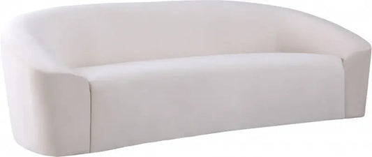 Meridian Furniture - Riley Velvet Sofa In Cream - 610Cream-S - ATL FURNITURE