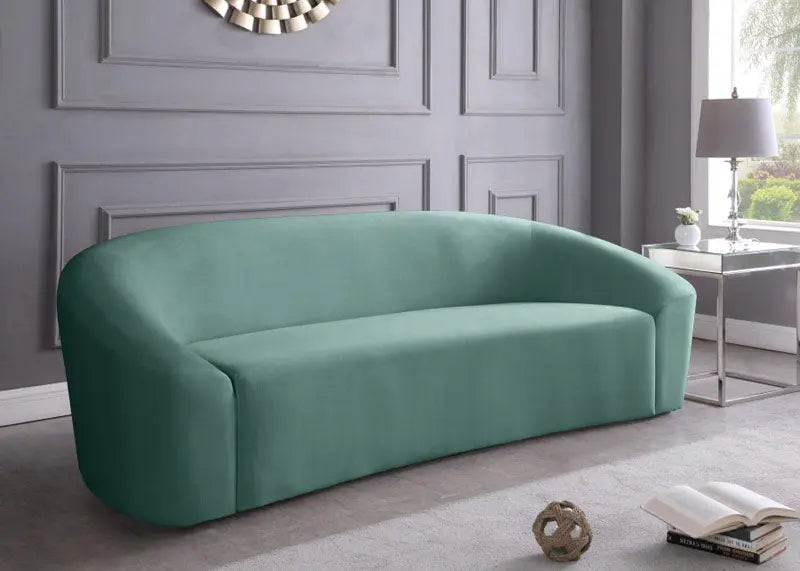 Meridian Furniture - Riley Velvet Sofa In Mint - 610Mint-S - ATL FURNITURE