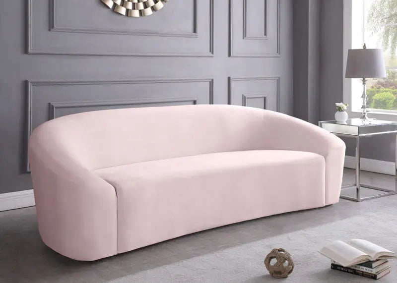 Meridian Furniture - Riley Velvet Sofa In Pink - 610Pink-S - ATL FURNITURE