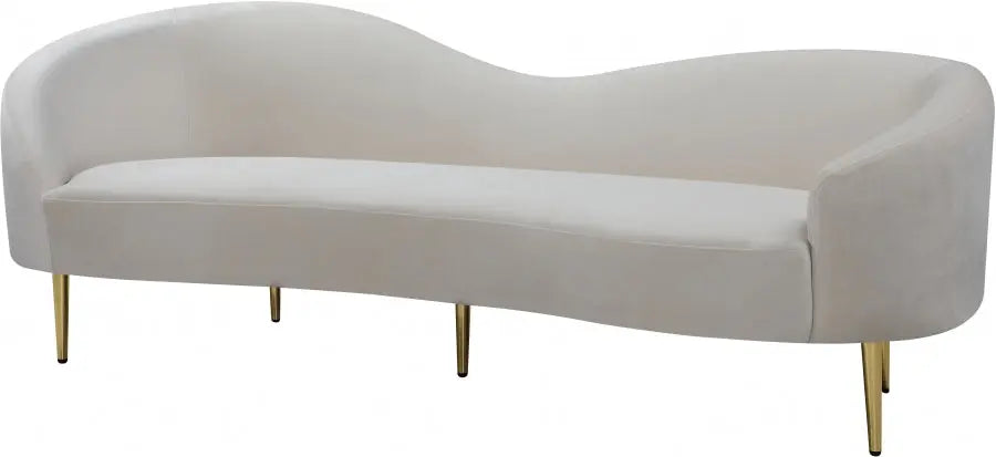 Meridian Furniture - Ritz 3 Piece Living Room Set In Cream - 659Cream-S-3Set - ATL FURNITURE