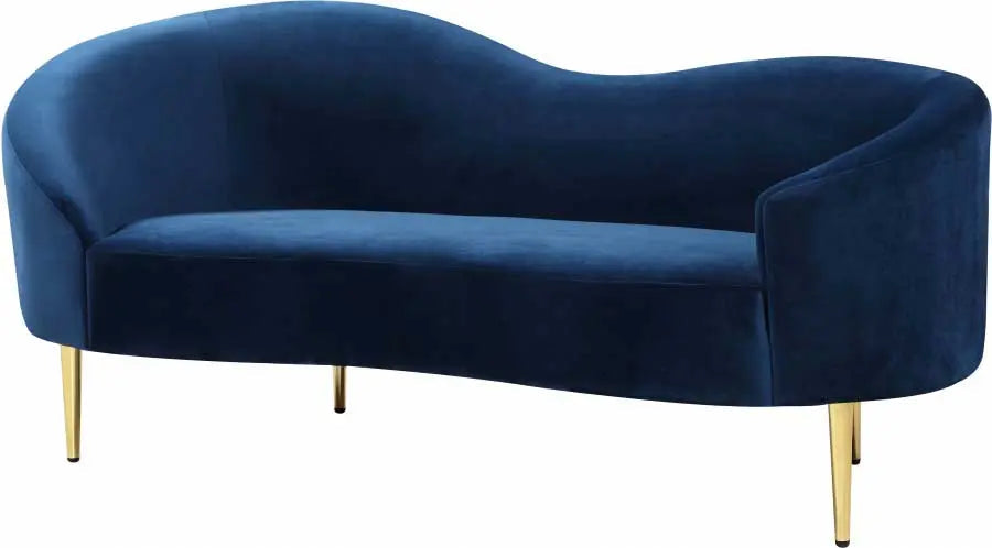 Meridian Furniture - Ritz 3 Piece Living Room Set In Navy - 659Navy-S-3Set - ATL FURNITURE