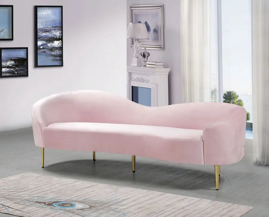 Meridian Furniture - Ritz 3 Piece Living Room Set In Pink - 659Pink-S-3Set - ATL FURNITURE