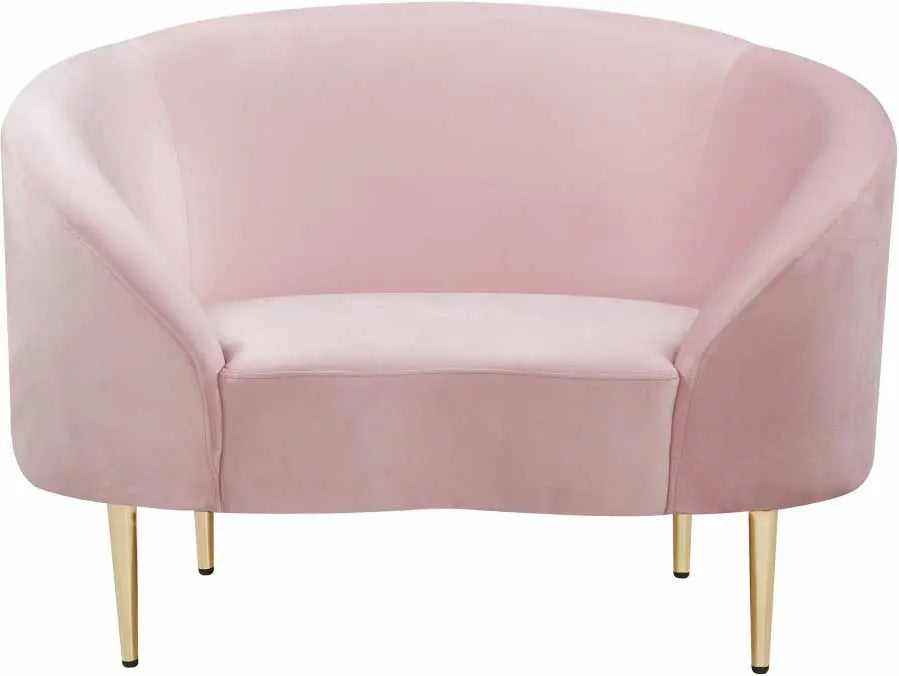 Meridian Furniture - Ritz 3 Piece Living Room Set In Pink - 659Pink-S-3Set - ATL FURNITURE