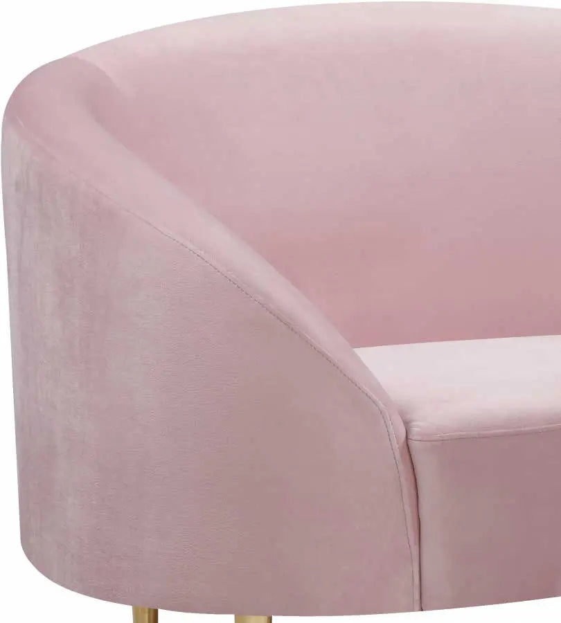 Meridian Furniture - Ritz 3 Piece Living Room Set In Pink - 659Pink-S-3Set - ATL FURNITURE