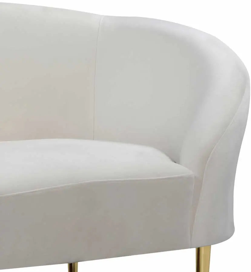 Meridian Furniture - Ritz Velvet Chair In Cream - 659Cream-C - ATL FURNITURE