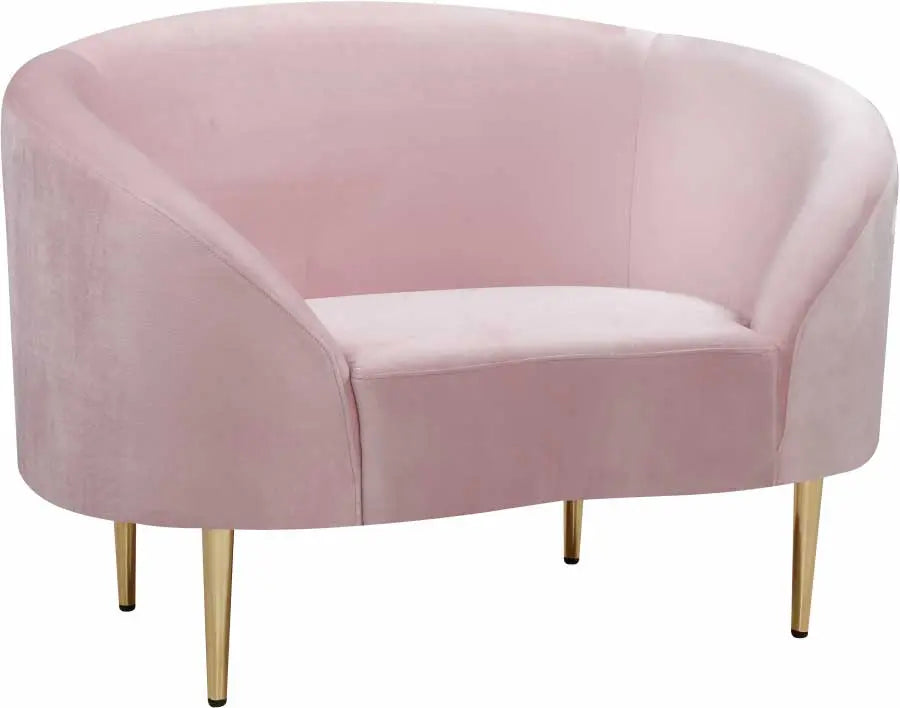 Meridian Furniture - Ritz Velvet Chair In Pink - 659Pink-C - ATL FURNITURE