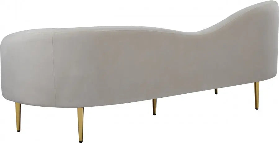 Meridian Furniture - Ritz Velvet Sofa In Cream - 659Cream-S - ATL FURNITURE