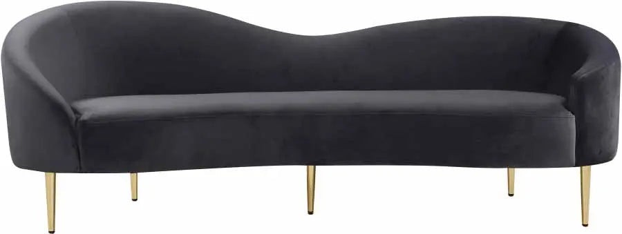 Meridian Furniture - Ritz Velvet Sofa In Grey - 659Grey-S - ATL FURNITURE