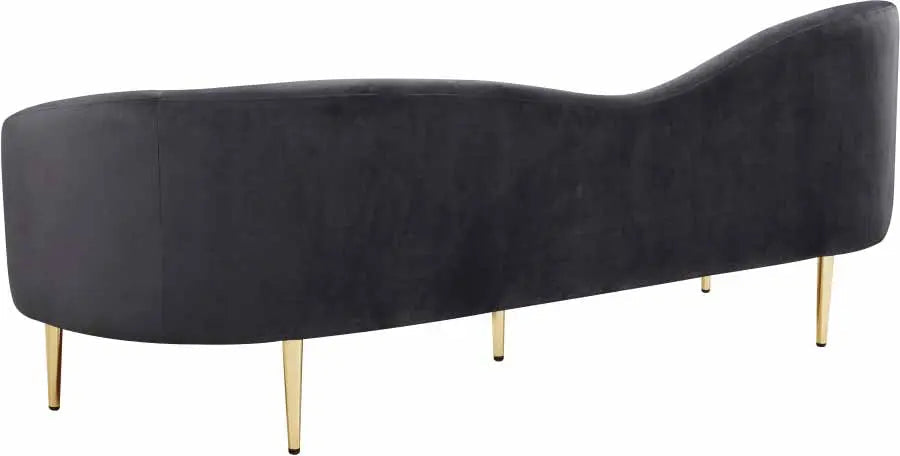 Meridian Furniture - Ritz Velvet Sofa In Grey - 659Grey-S - ATL FURNITURE