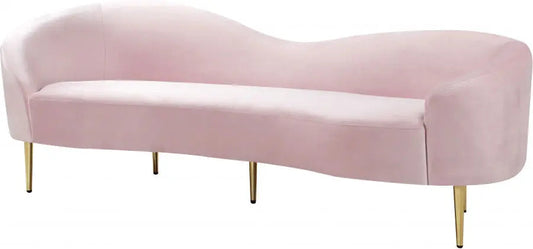 Meridian Furniture - Ritz Velvet Sofa In Pink - 659Pink-S - ATL FURNITURE