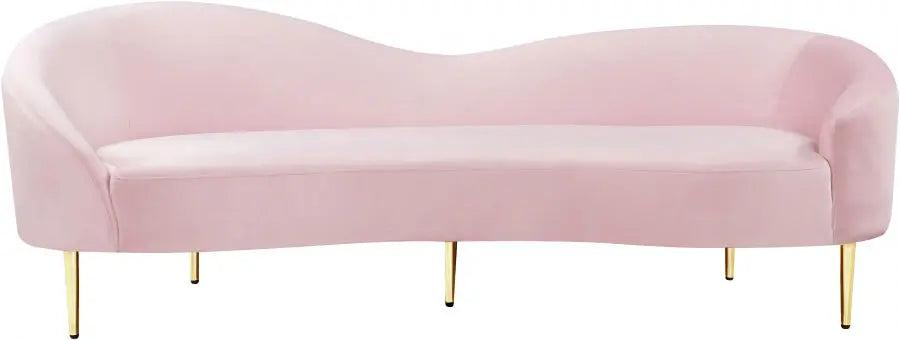 Meridian Furniture - Ritz Velvet Sofa In Pink - 659Pink-S - ATL FURNITURE