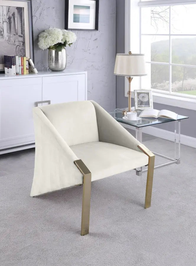 Meridian Furniture - Rivet Accent Chair In Cream - 593Cream - ATL FURNITURE