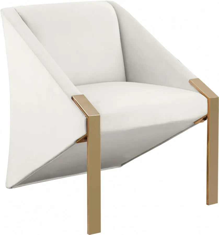 Meridian Furniture - Rivet Accent Chair In Cream - 593Cream - ATL FURNITURE