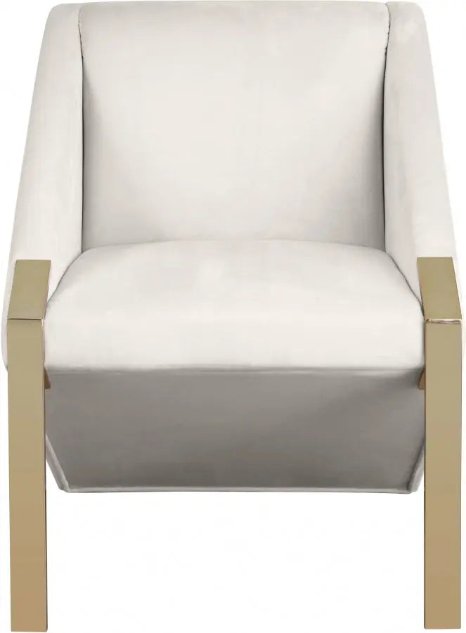 Meridian Furniture - Rivet Accent Chair In Cream - 593Cream - ATL FURNITURE