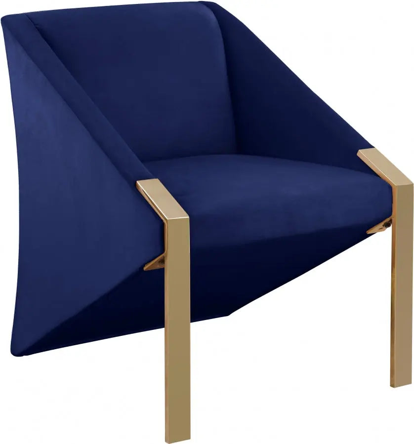 Meridian Furniture - Rivet Accent Chair In Navy - 593Navy - ATL FURNITURE