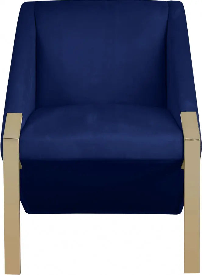 Meridian Furniture - Rivet Accent Chair In Navy - 593Navy - ATL FURNITURE