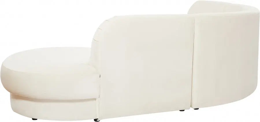 Rosa Velvet 3 Piece Sectional In Cream - ATL FURNITURE