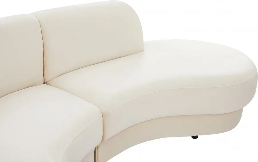 Rosa Velvet 3 Piece Sectional In Cream - ATL FURNITURE