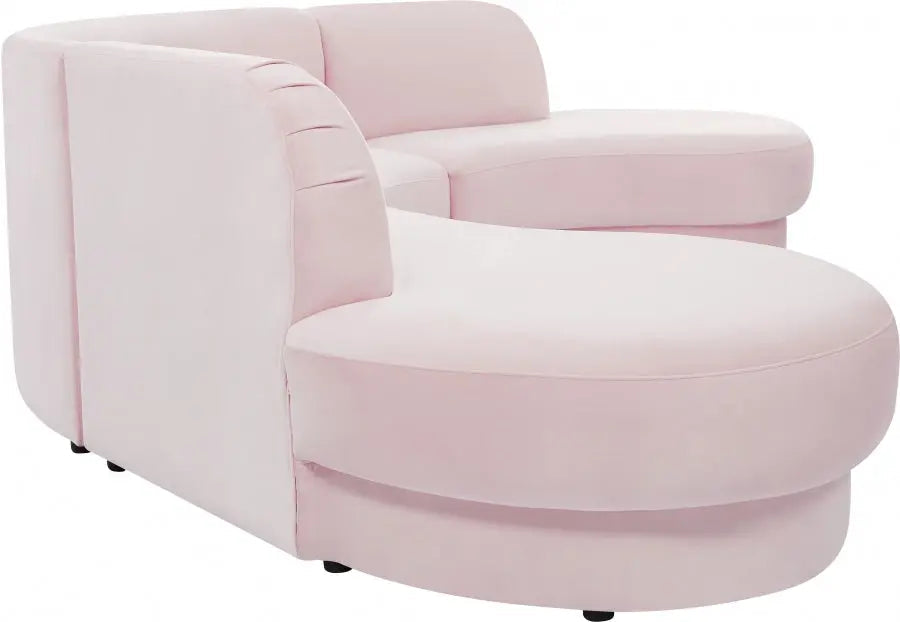 Rosa Velvet 3 Piece Sectional In Pink - ATL FURNITURE