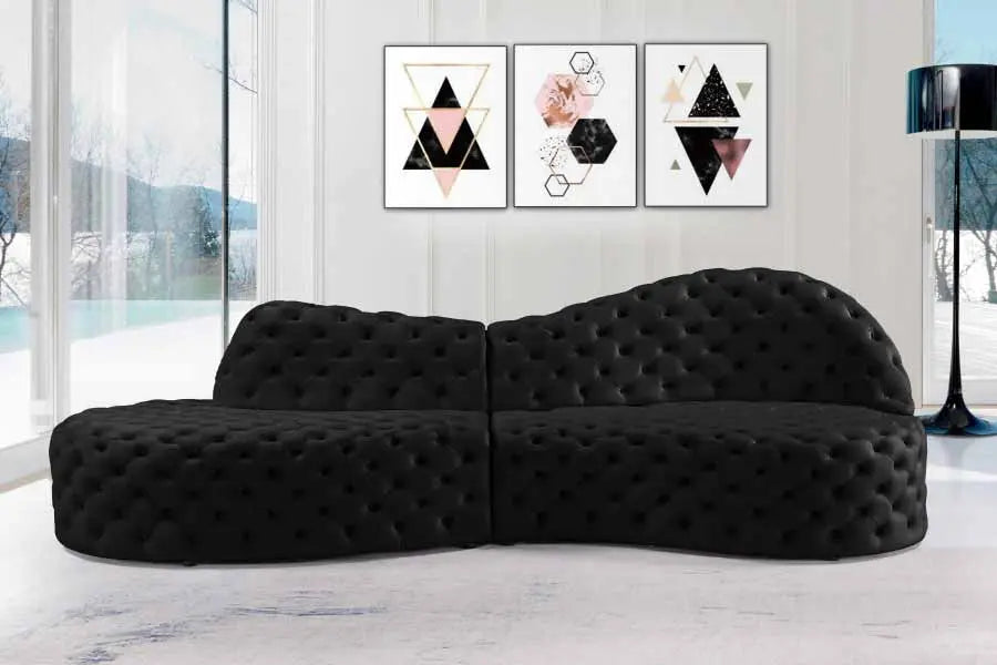 Royal 2 Piece Sectional In Black - ATL FURNITURE