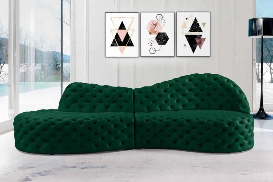 Royal 2 Piece Sectional In Green - ATL FURNITURE