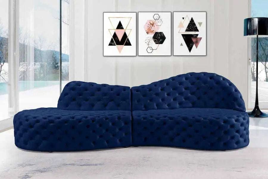 Royal 2 Piece Sectional In Navy - ATL FURNITURE