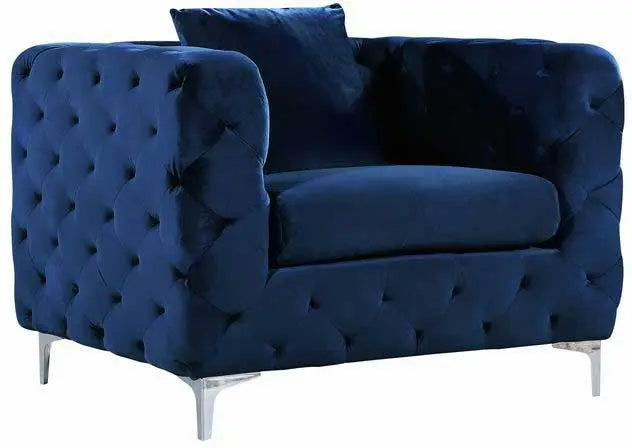 Meridian Furniture - Scarlett Velvet Chair In Navy - 663Navy-C - ATL FURNITURE