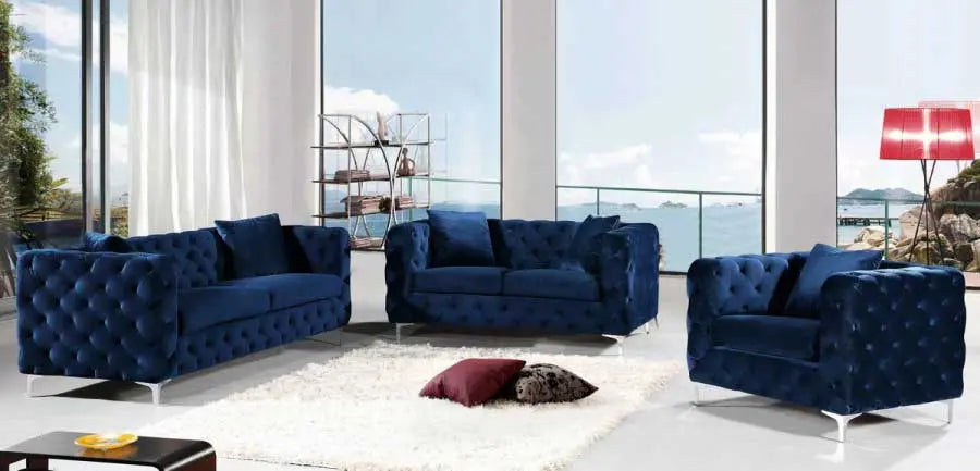 Meridian Furniture - Scarlett Velvet Chair In Navy - 663Navy-C - ATL FURNITURE