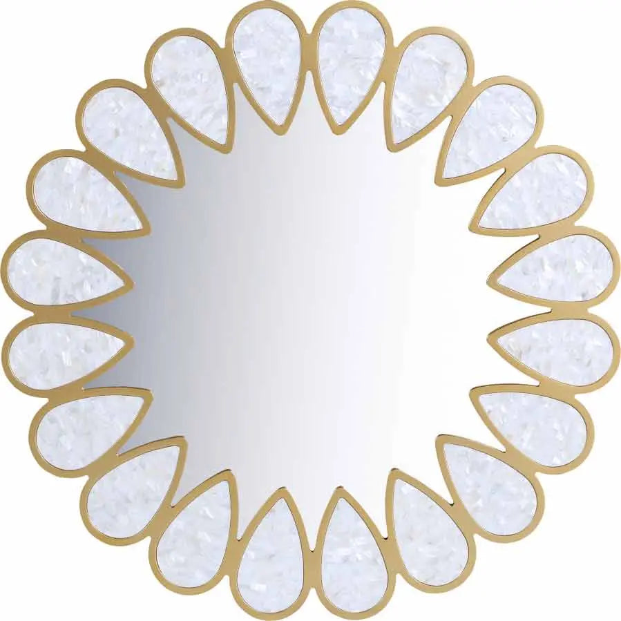 Meridian Furniture - Shell Mirror In Gold - 444-M - ATL FURNITURE