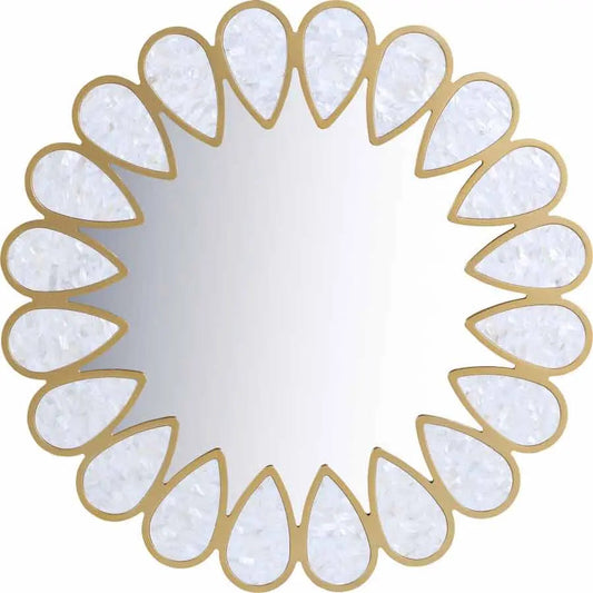 Meridian Furniture - Shell Mirror In Gold - 444-M - ATL FURNITURE