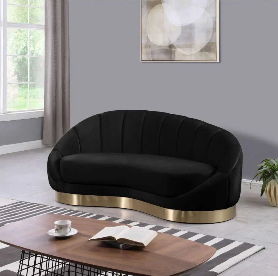 Meridian Furniture - Shelly 3 Piece Living Room Set In Black - 623Black-S-3Set - ATL FURNITURE
