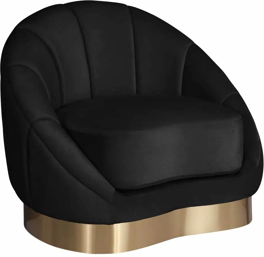 Meridian Furniture - Shelly Velvet Chair In Black - 623Black-C - ATL FURNITURE