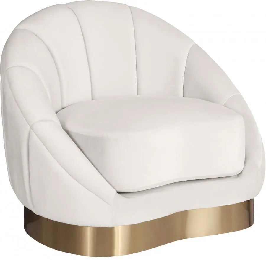 Meridian Furniture - Shelly Velvet Chair In Cream - 623Cream-C - ATL FURNITURE