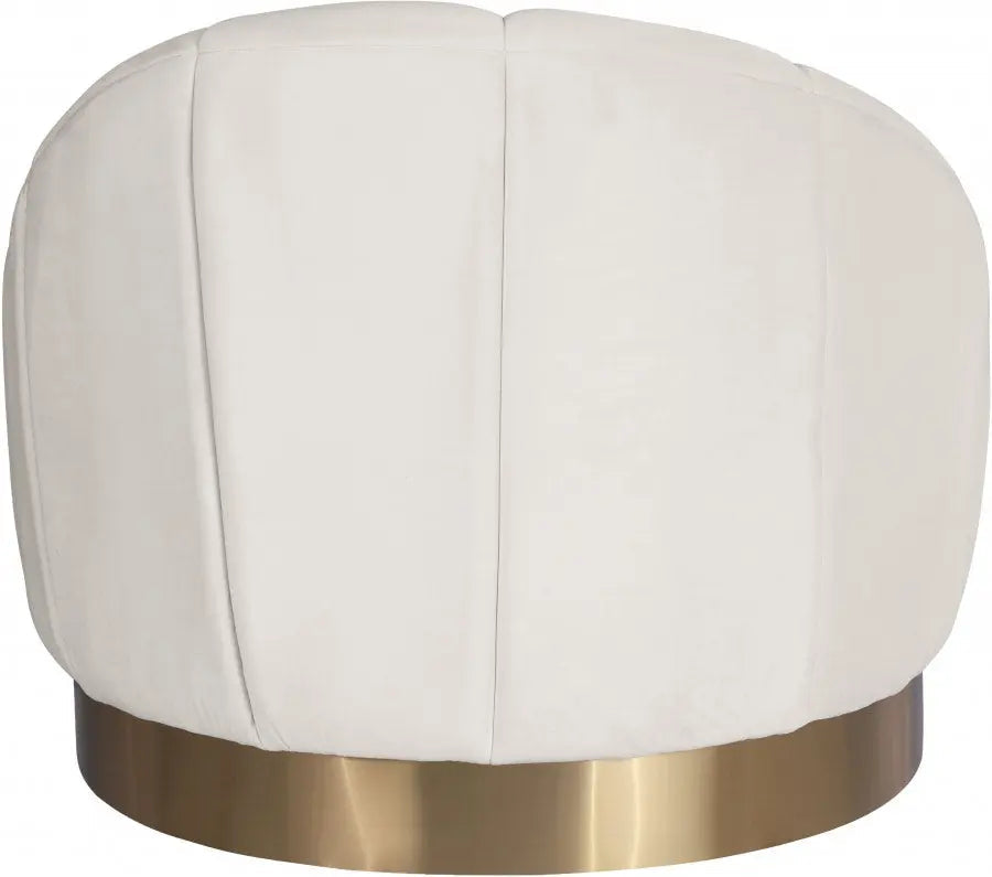 Meridian Furniture - Shelly Velvet Chair In Cream - 623Cream-C - ATL FURNITURE