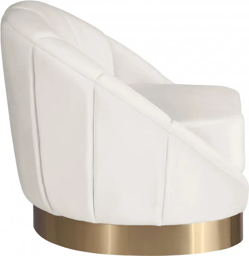 Meridian Furniture - Shelly Velvet Chair In Cream - 623Cream-C - ATL FURNITURE