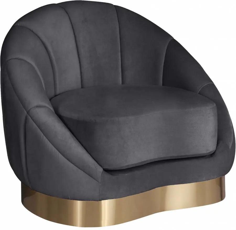 Meridian Furniture - Shelly Velvet Chair In Grey - 623Grey-C - ATL FURNITURE