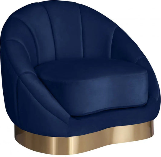 Meridian Furniture - Shelly Velvet Chair In Navy - 623Navy-C - ATL FURNITURE