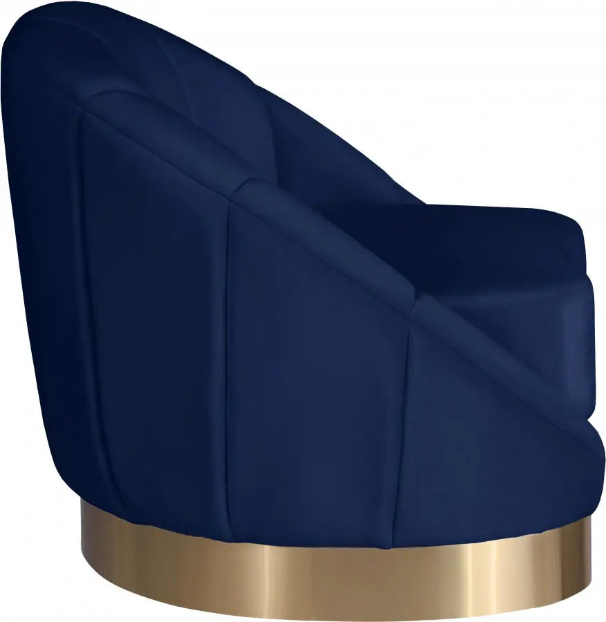 Meridian Furniture - Shelly Velvet Chair In Navy - 623Navy-C - ATL FURNITURE
