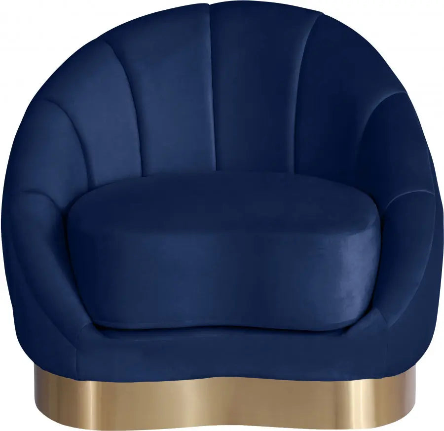 Meridian Furniture - Shelly Velvet Chair In Navy - 623Navy-C - ATL FURNITURE