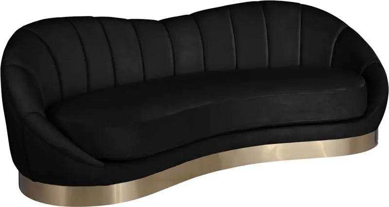 Meridian Furniture - Shelly Velvet Sofa In Black - 623Black-S - ATL FURNITURE