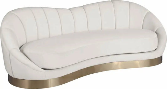 Meridian Furniture - Shelly Velvet Sofa In Cream - 623Cream-S - ATL FURNITURE