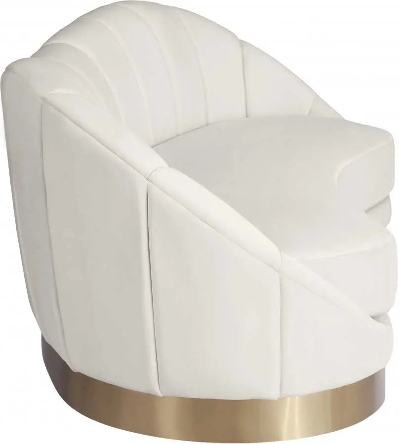 Meridian Furniture - Shelly Velvet Sofa In Cream - 623Cream-S - ATL FURNITURE