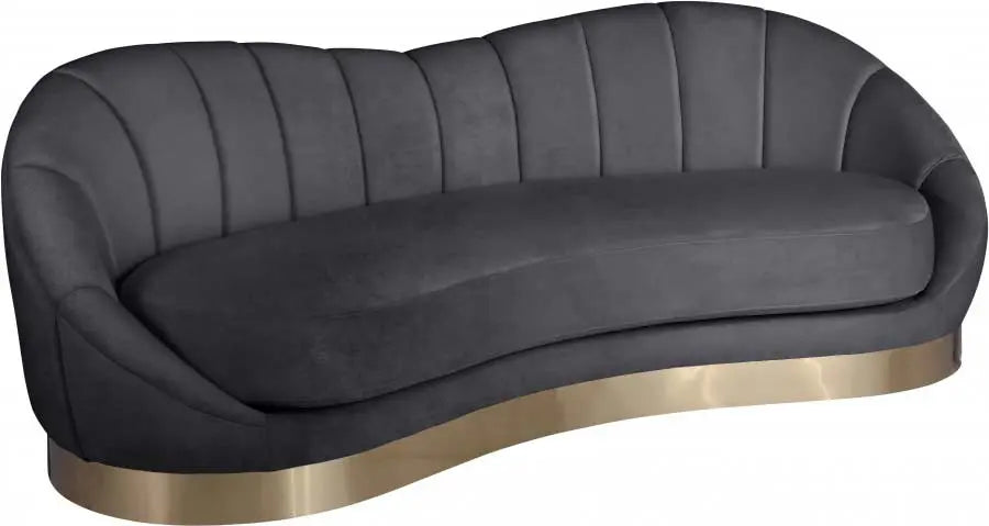 Meridian Furniture - Shelly Velvet Sofa In Grey - 623Grey-S - ATL FURNITURE