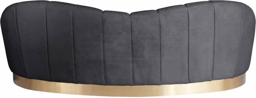 Meridian Furniture - Shelly Velvet Sofa In Grey - 623Grey-S - ATL FURNITURE