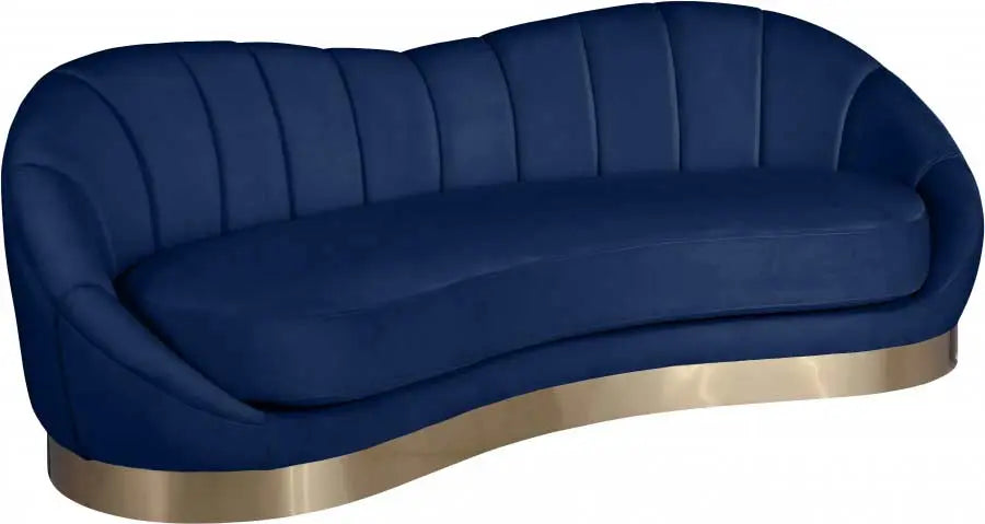 Meridian Furniture - Shelly Velvet Sofa In Navy - 623Navy-S - ATL FURNITURE