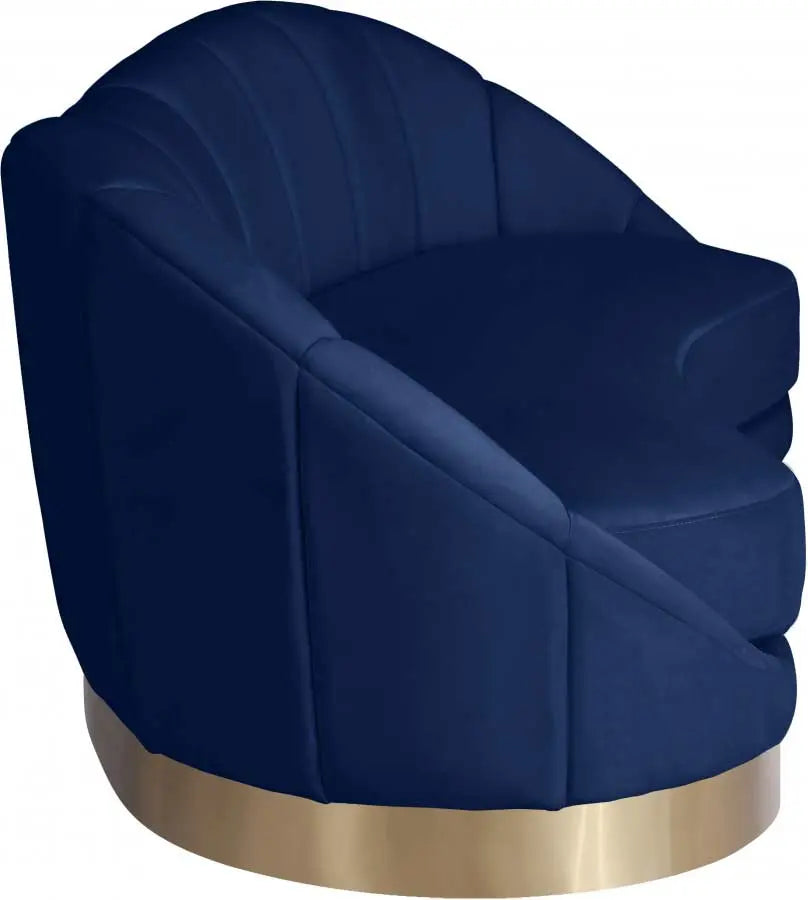 Meridian Furniture - Shelly Velvet Sofa In Navy - 623Navy-S - ATL FURNITURE