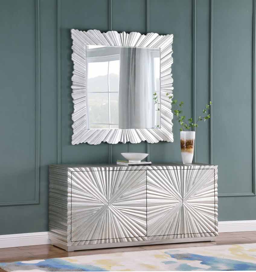 Meridian Furniture - Silverton Mirror In Silver Leaf - 448-M - ATL FURNITURE