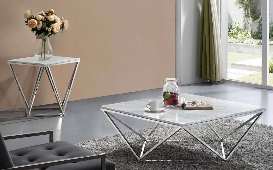 Meridian Furniture - Skyler End Table In Chrome - 244-E - ATL FURNITURE