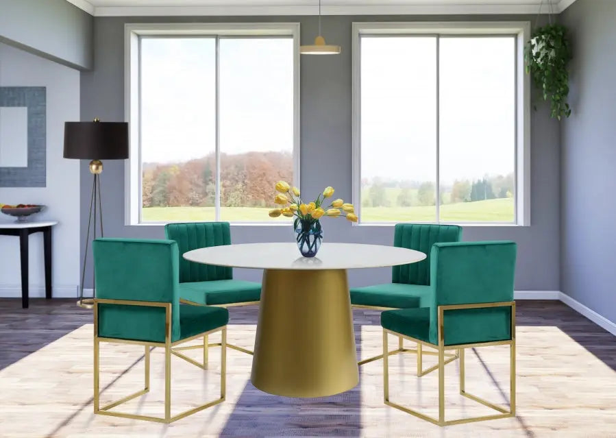 Meridian Furniture - Sorrento Dining Table In Gold - 727-T - ATL FURNITURE