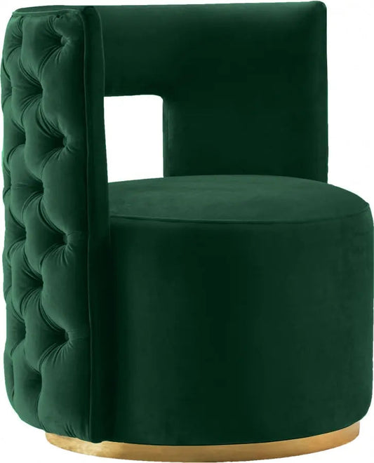 Meridian Furniture - Theo Velvet Accent Chair In Green - 594Green - ATL FURNITURE